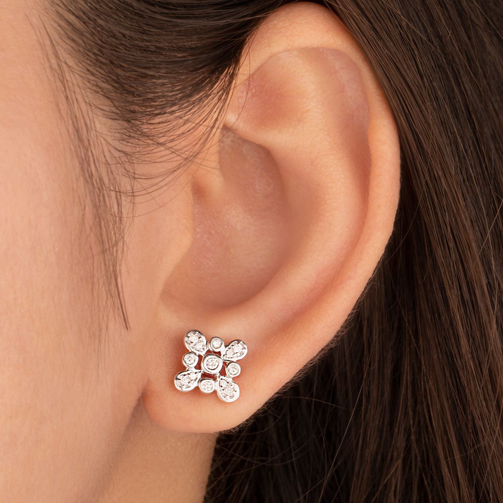 14K Rose Gold Diamond Earrings - 0.2ct SI-GH