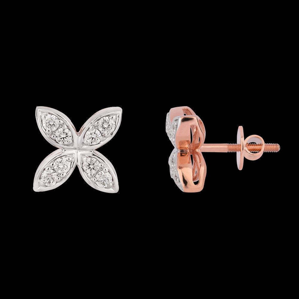 14K Rose Gold Diamond Earrings - 0.48ct SI-GH