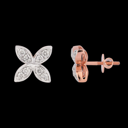 14K Rose Gold Diamond Earrings - 0.48ct SI-GH