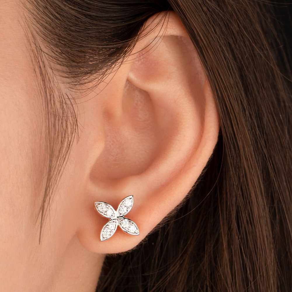 14K Rose Gold Diamond Earrings - 0.48ct SI-GH