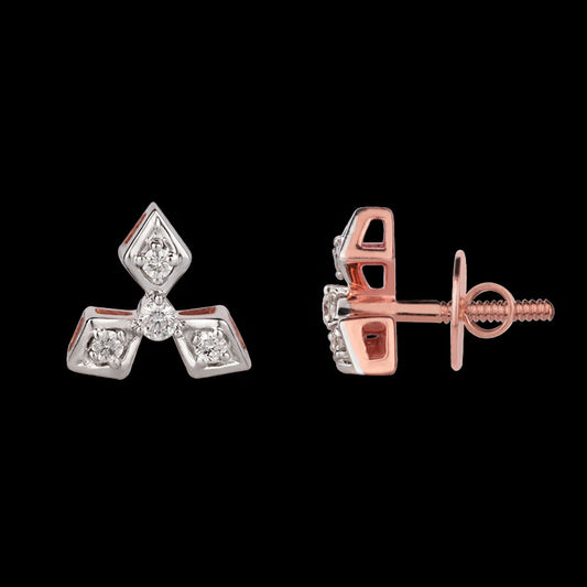 14K Rose Gold Diamond Earrings - 0.18ct SI-GH