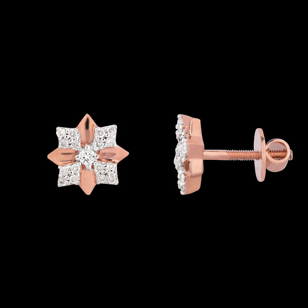 14K Rose Gold Diamond Earrings - 0.22ct SI-GH