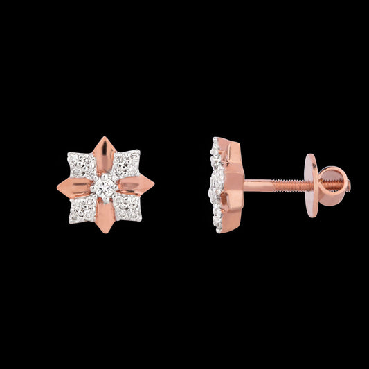 14K Rose Gold Diamond Earrings - 0.22ct SI-GH