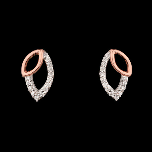 14K Rose Gold Diamond Earrings - 0.178ct SI-GH