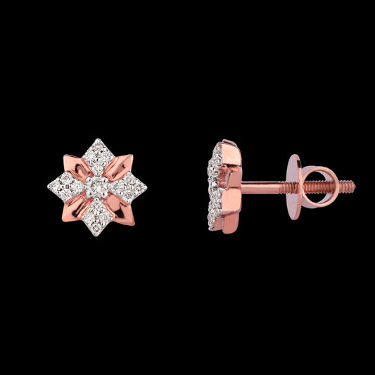14K Rose Gold Diamond Earrings - 0.21ct SI-GH
