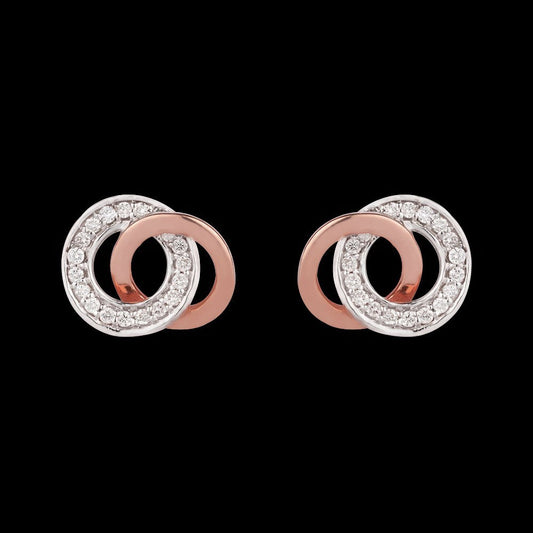 14K Rose Gold Diamond Earrings - 0.22ct SI-GH