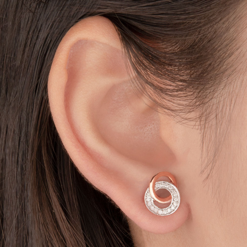 14K Rose Gold Diamond Earrings - 0.22ct SI-GH