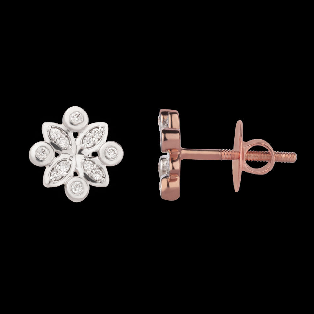 14K Rose Gold Diamond Earrings - 0.16ct SI-GH