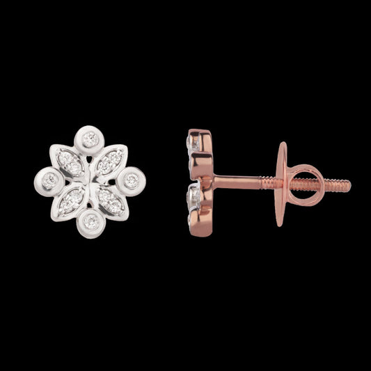 14K Rose Gold Diamond Earrings - 0.16ct SI-GH