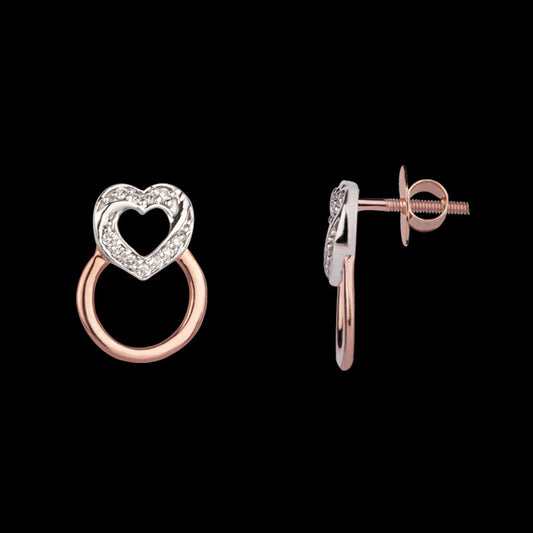 14K Rose Gold Diamond Earrings - 0.1ct SI-HI