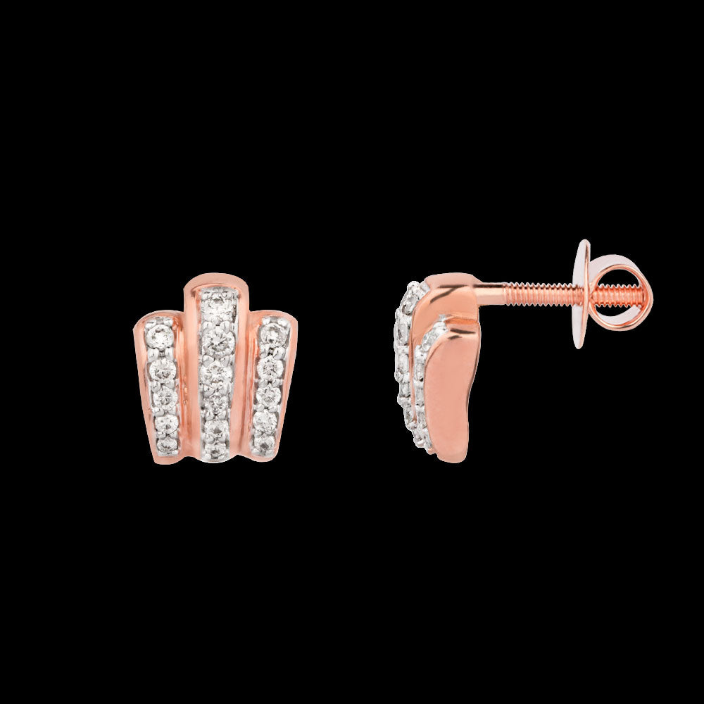 14K Rose Gold Diamond Earrings - 0.24ct SI-GH
