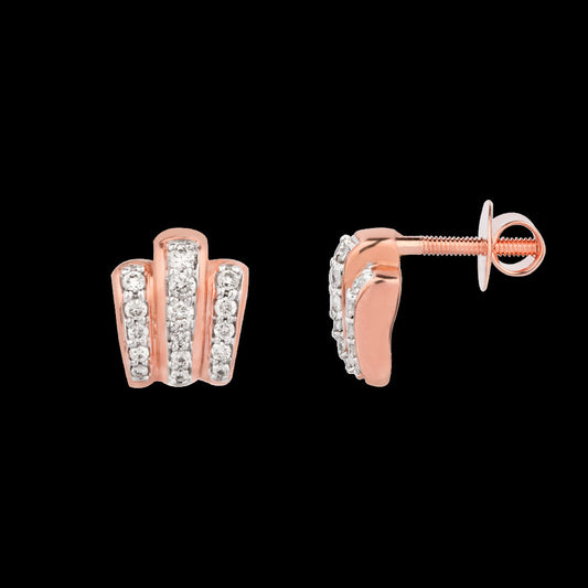 14K Rose Gold Diamond Earrings - 0.24ct SI-GH