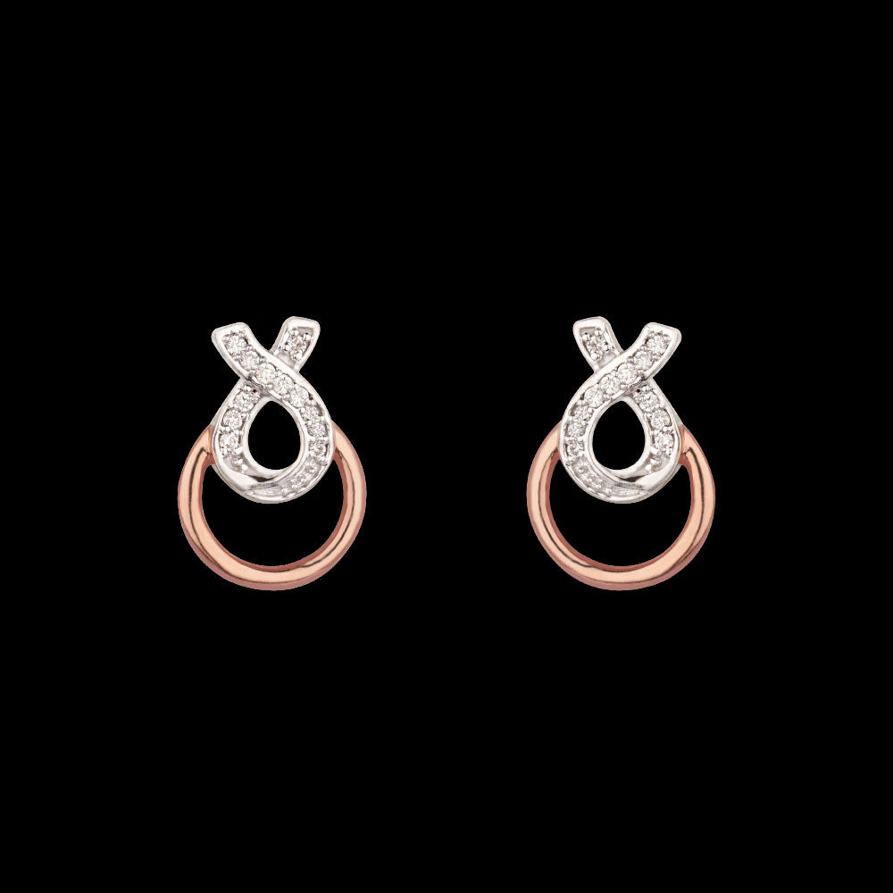 14K Rose Gold Diamond Earrings - 0.12ct SI-GH