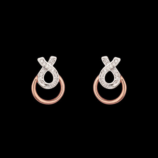 14K Rose Gold Diamond Earrings - 0.12ct SI-GH
