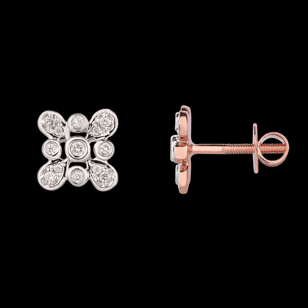 14K Rose Gold Diamond Earrings - 0.2ct SI-GH