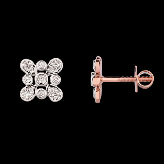 14K Rose Gold Diamond Earrings - 0.2ct SI-GH