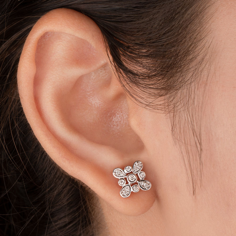 14K Rose Gold Diamond Earrings - 0.2ct SI-GH
