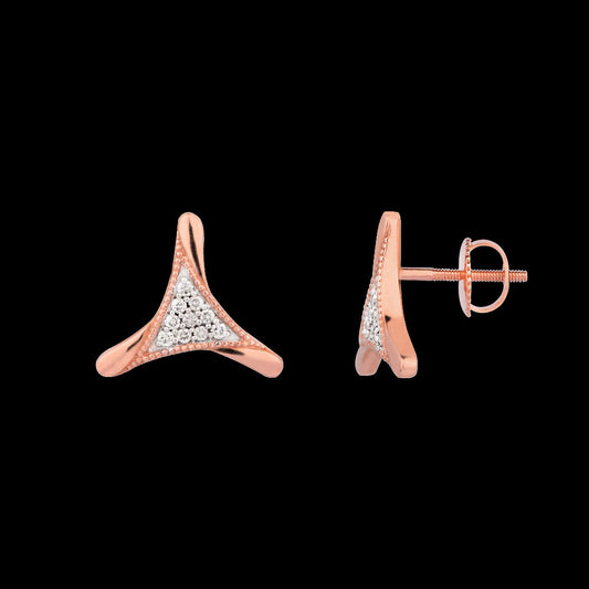 14K Rose Gold Diamond Earrings - 0.18ct SI-HI