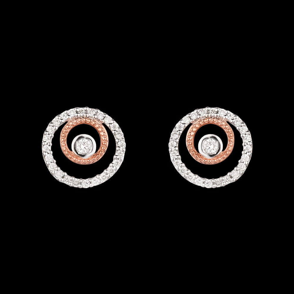14K Rose Gold Diamond Earrings - 0.28ct SI-HI