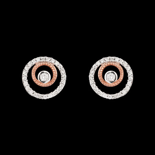 14K Rose Gold Diamond Earrings - 0.28ct SI-HI