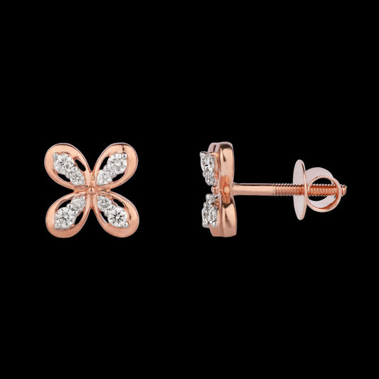 14K Rose Gold Diamond Earrings - 0.28ct SI-HI