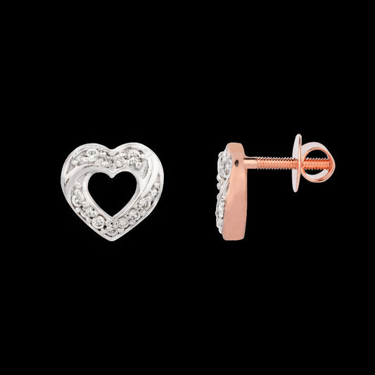 14K Rose Gold Diamond Earrings - 0.1ct SI-GH