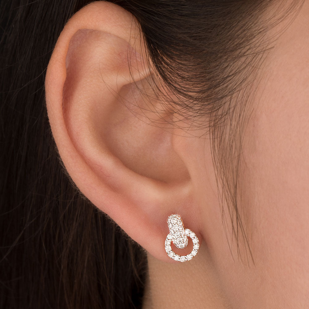 14K Rose Gold Diamond Earrings - 0.56ct SI-GH