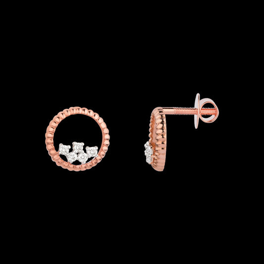 14K Rose Gold Diamond Earrings - 0.184ct SI-GH