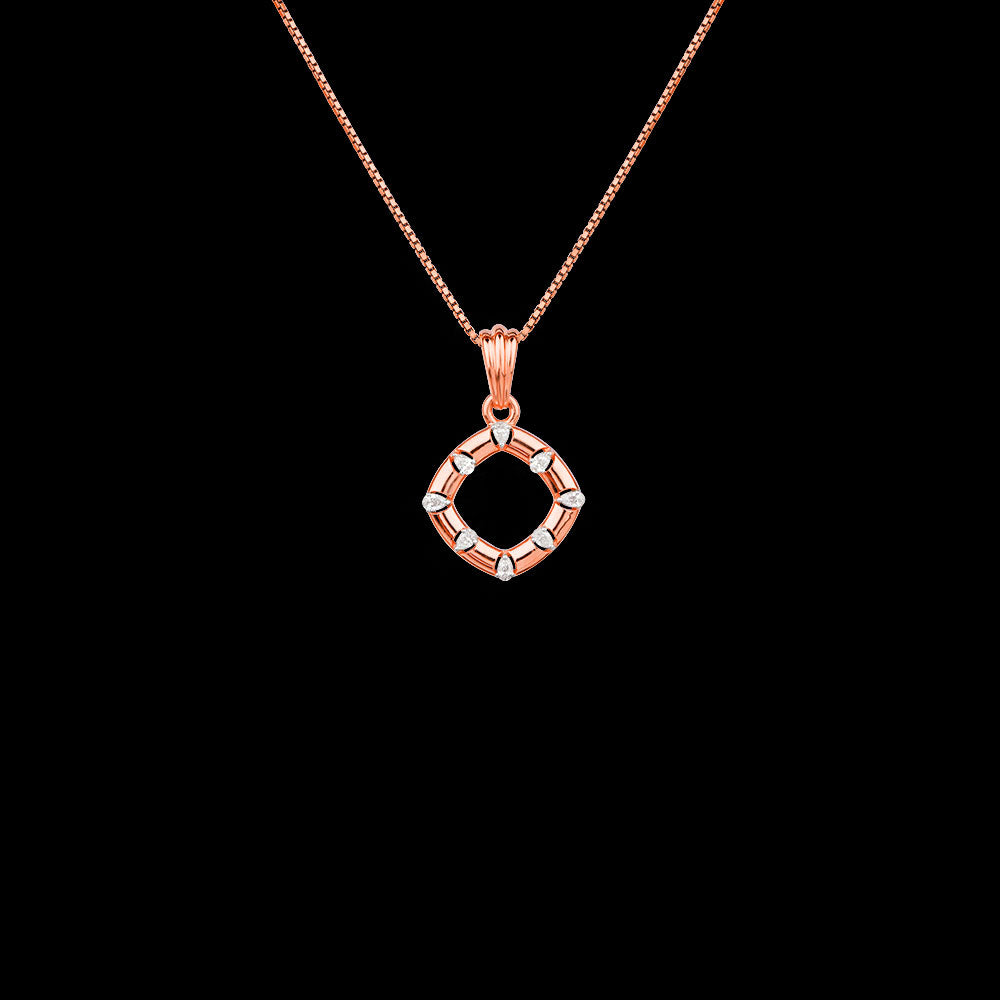 18K Rose Gold Diamond Pendant - 0.318ct VVS-EF