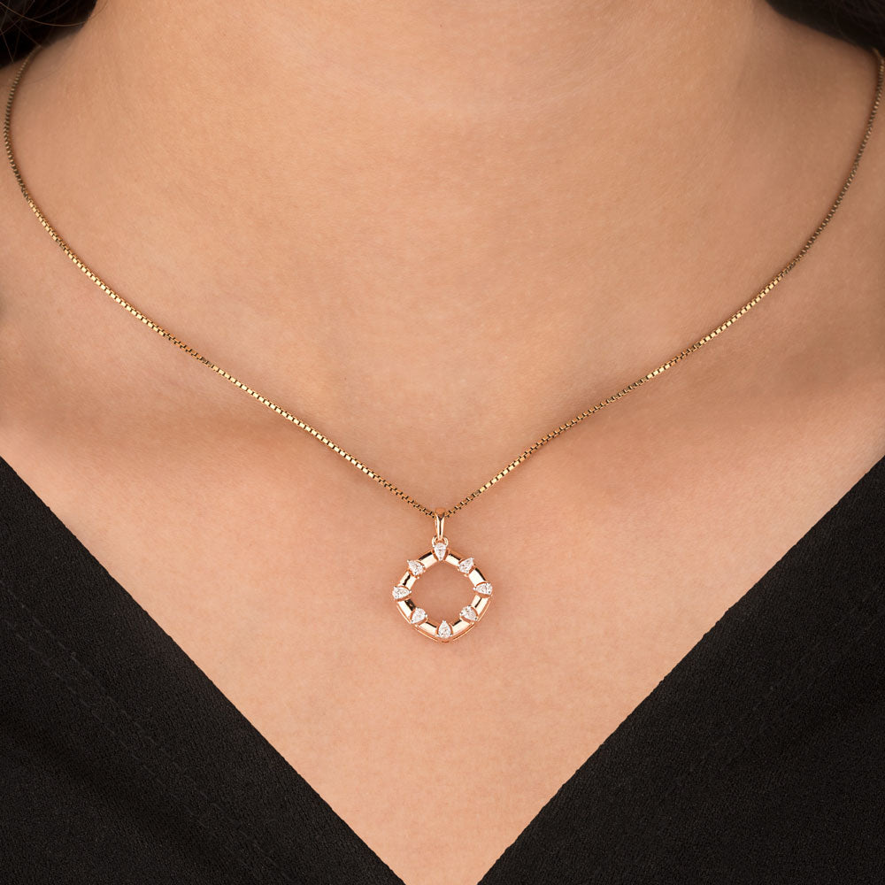 18K Rose Gold Diamond Pendant - 0.318ct VVS-EF