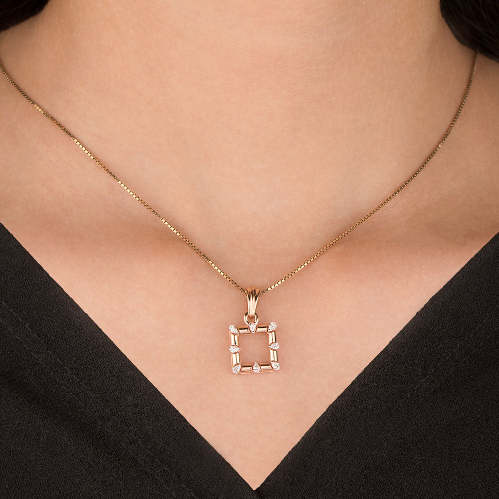18K Rose Gold Diamond Pendant - 0.325ct VVS-EF