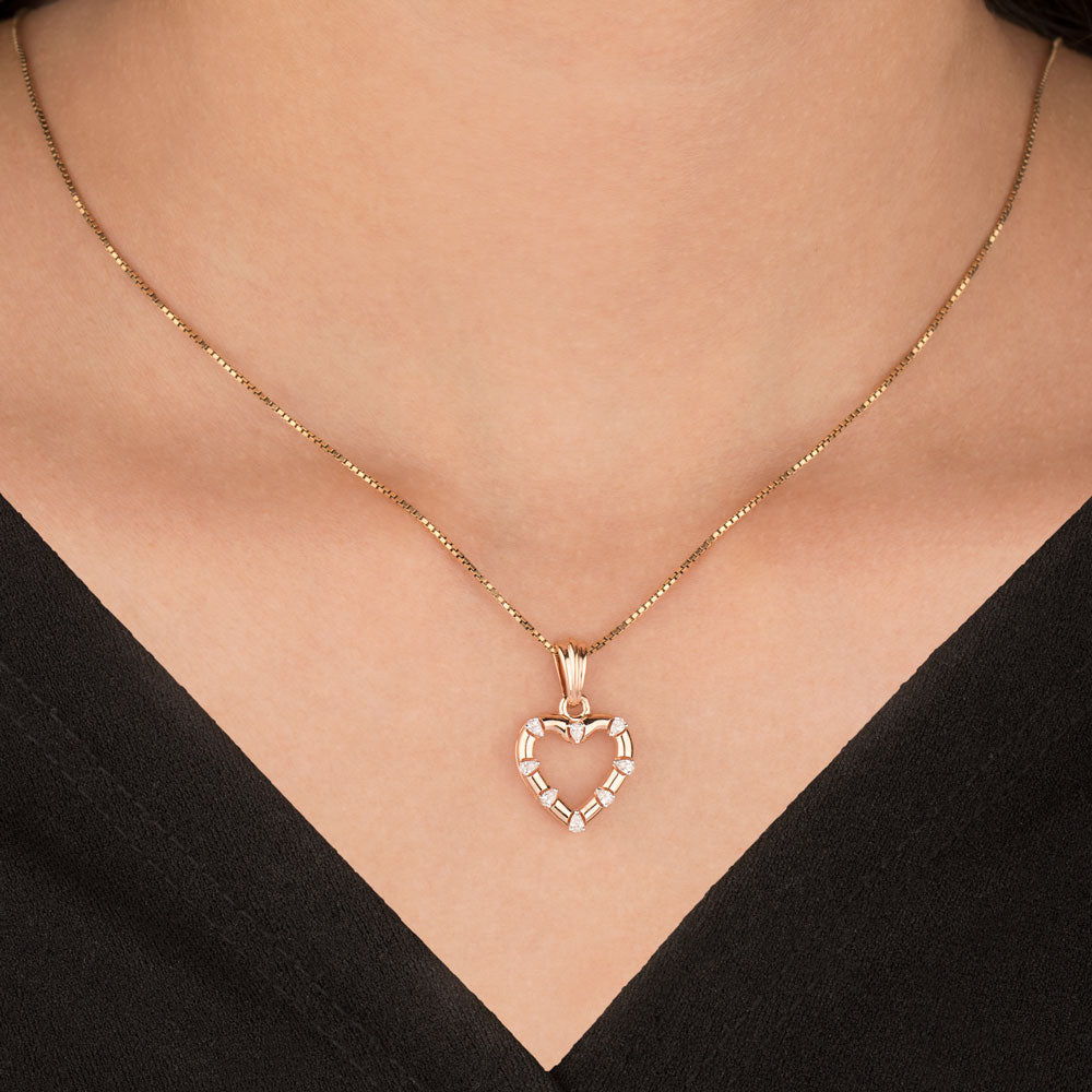 18K Rose Gold Diamond Pendant - 0.316ct VVS-EF