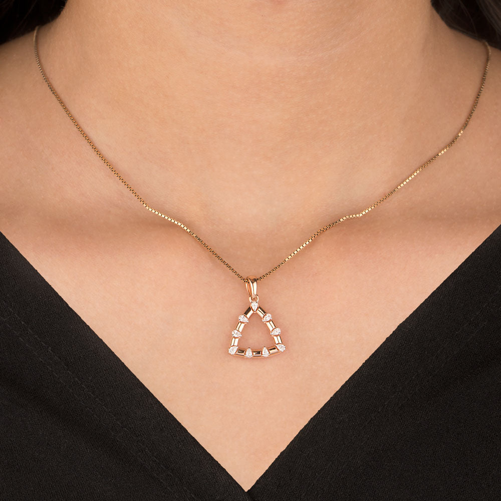 18K Rose Gold Diamond Pendant - 0.349ct VVS-EF