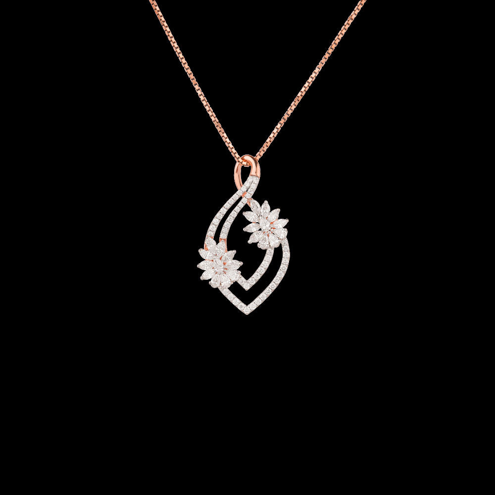 18K Rose Gold Diamond Pendant - 1.105ct VVS-EF
