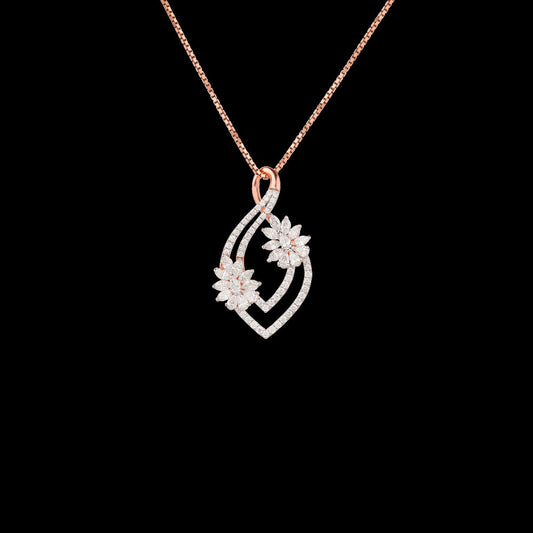 18K Rose Gold Diamond Pendant - 1.105ct VVS-EF
