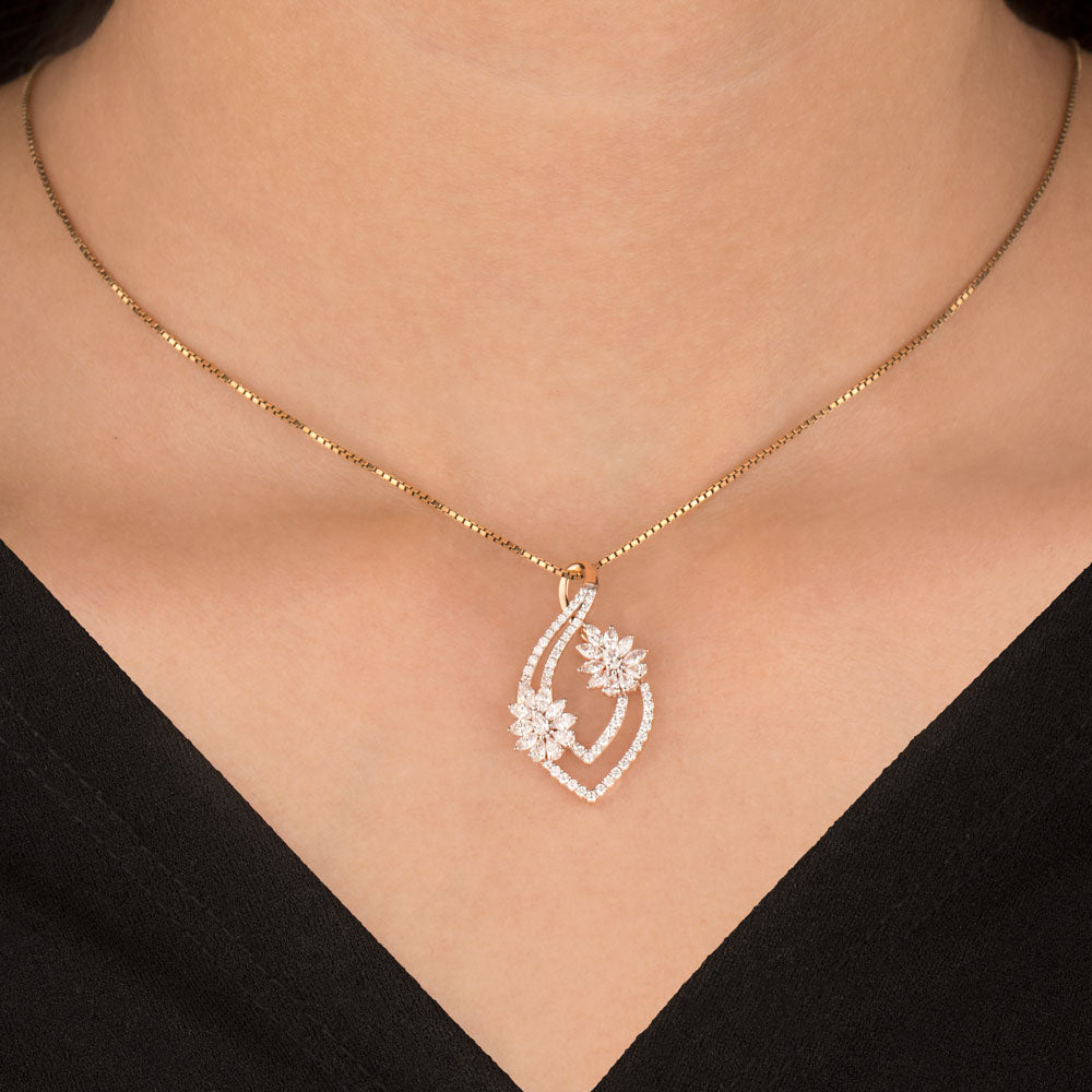 18K Rose Gold Diamond Pendant - 1.105ct VVS-EF