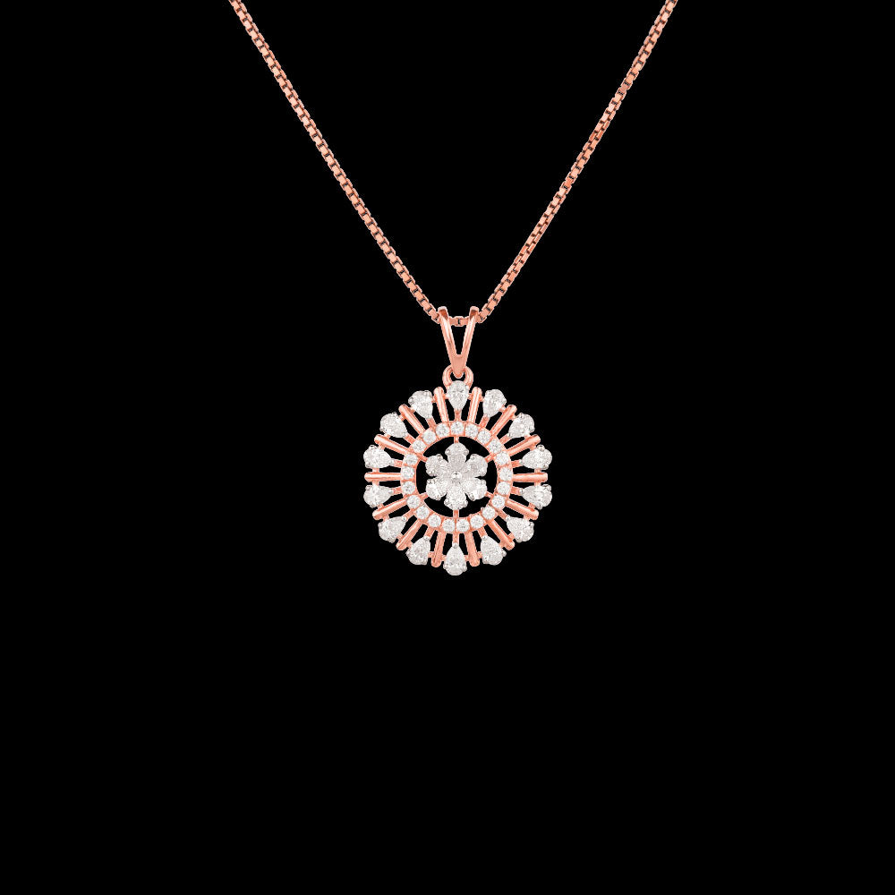 18K Rose Gold Diamond Pendant - 0.885ct VVS-EF
