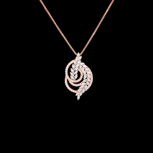18K Rose Gold Diamond Pendant - 1.345ct VVS-EF