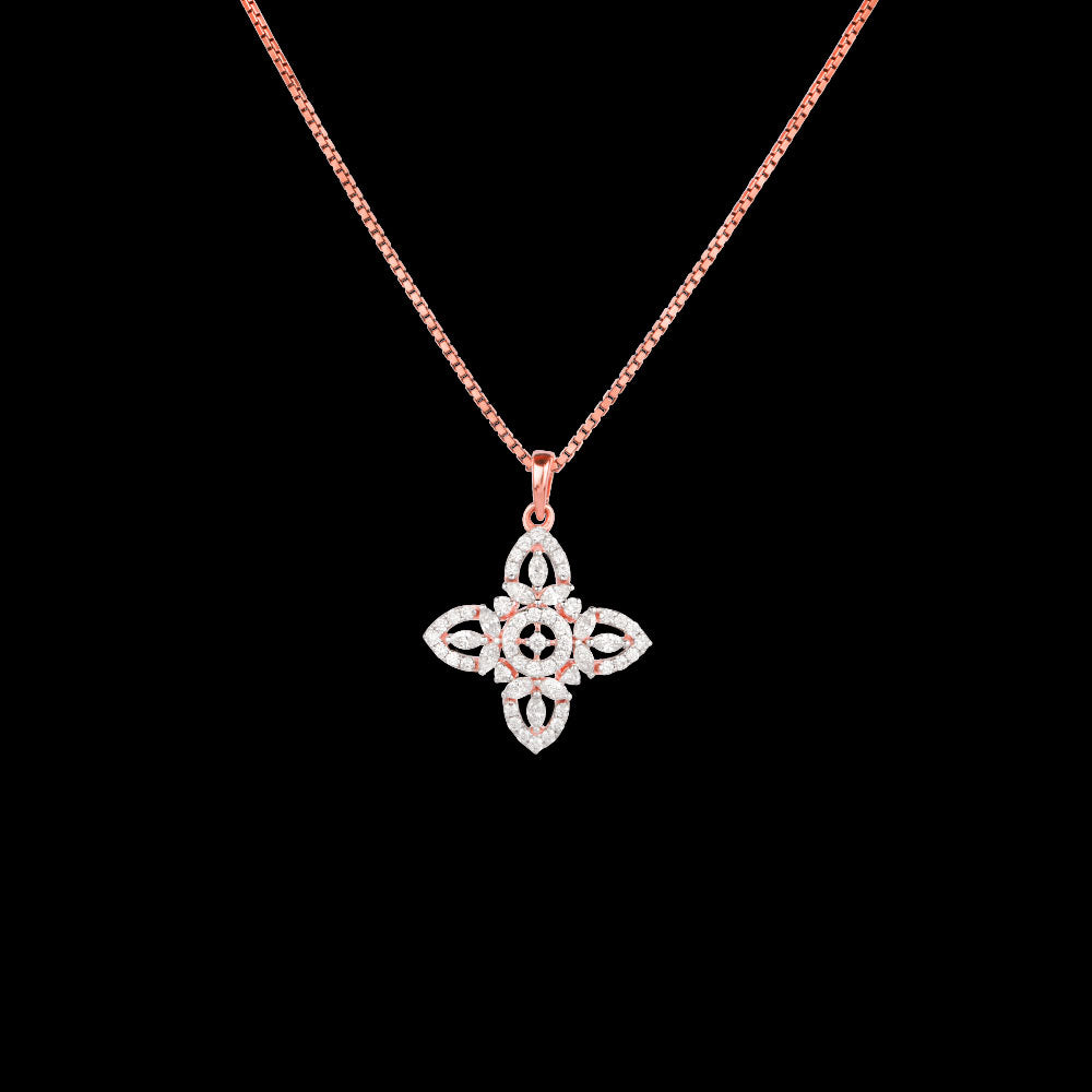 18K Rose Gold Diamond Pendant - 0.482ct VVS-EF