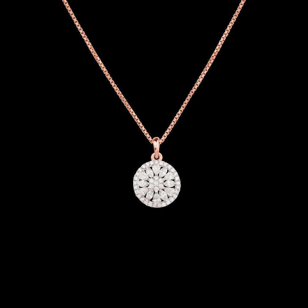 18K Rose Gold Diamond Pendant - 0.628ct VVS-EF