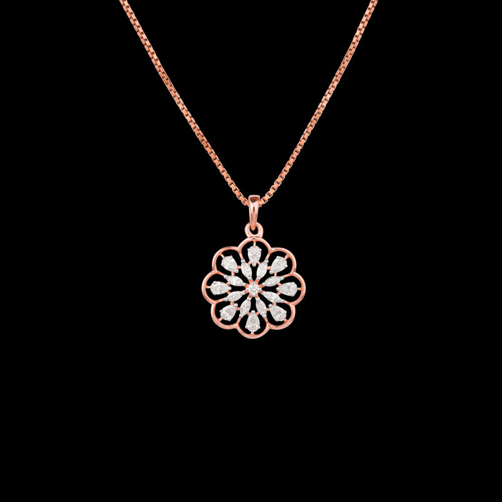 18K Rose Gold Diamond Pendant - 0.447ct VVS-EF
