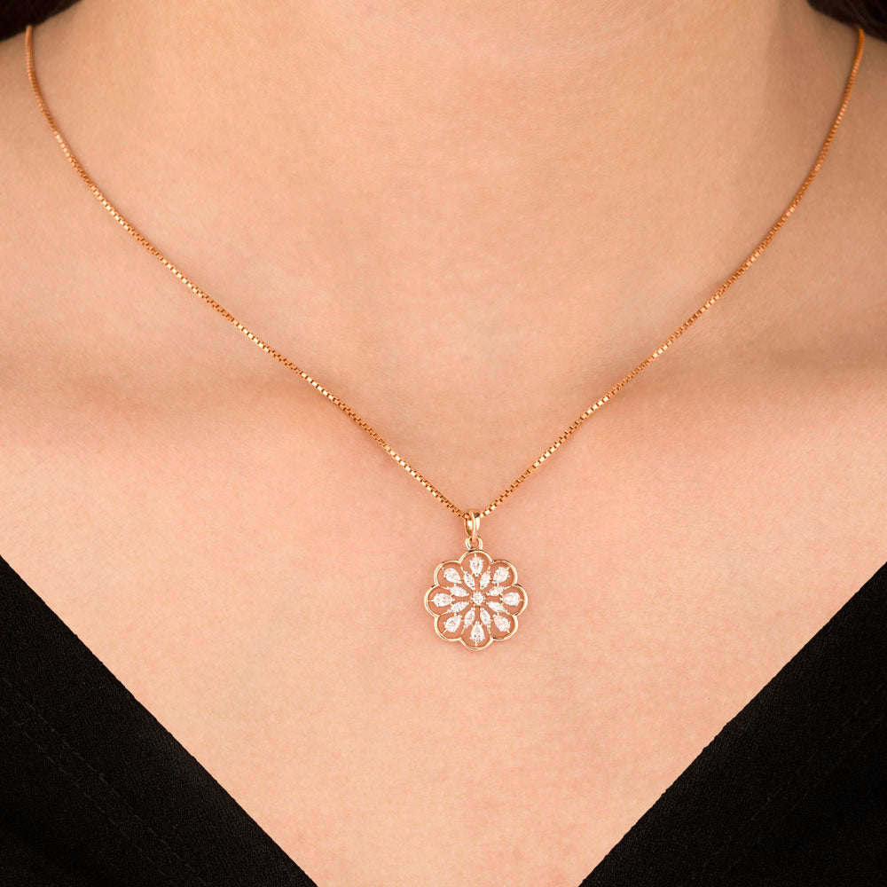 18K Rose Gold Diamond Pendant - 0.447ct VVS-EF