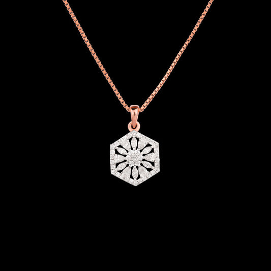 18K Rose Gold Diamond Pendant - 0.57ct VVS-EF