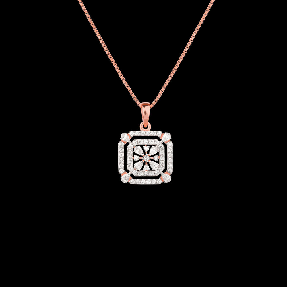18K Rose Gold Diamond Pendant - 0.676ct VVS-EF