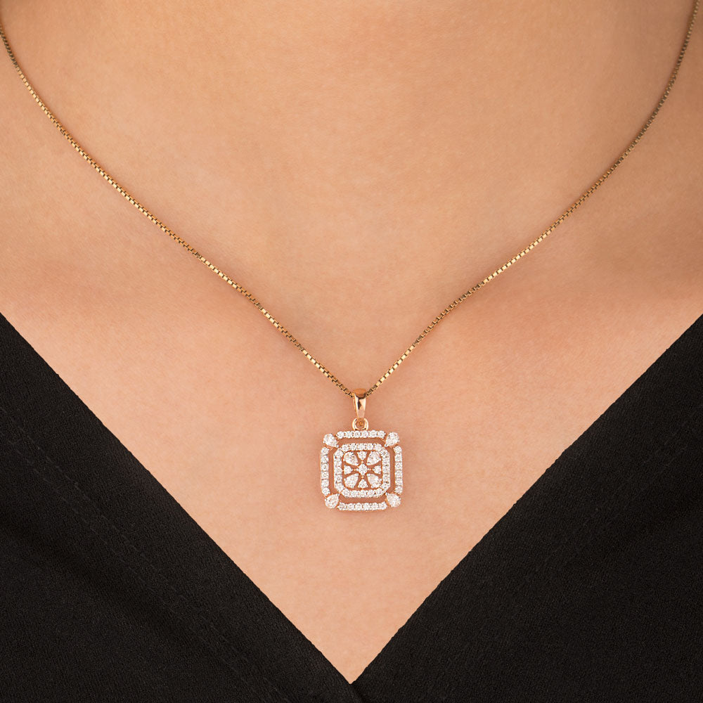 18K Rose Gold Diamond Pendant - 0.676ct VVS-EF