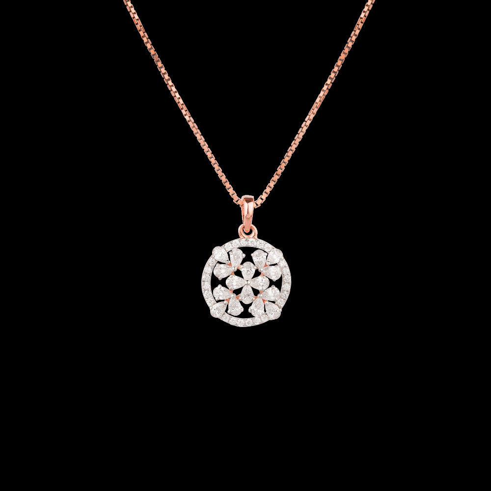 18K Rose Gold Diamond Pendant - 0.675ct VVS-EF