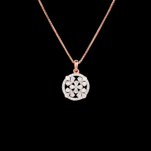 18K Rose Gold Diamond Pendant - 0.675ct VVS-EF