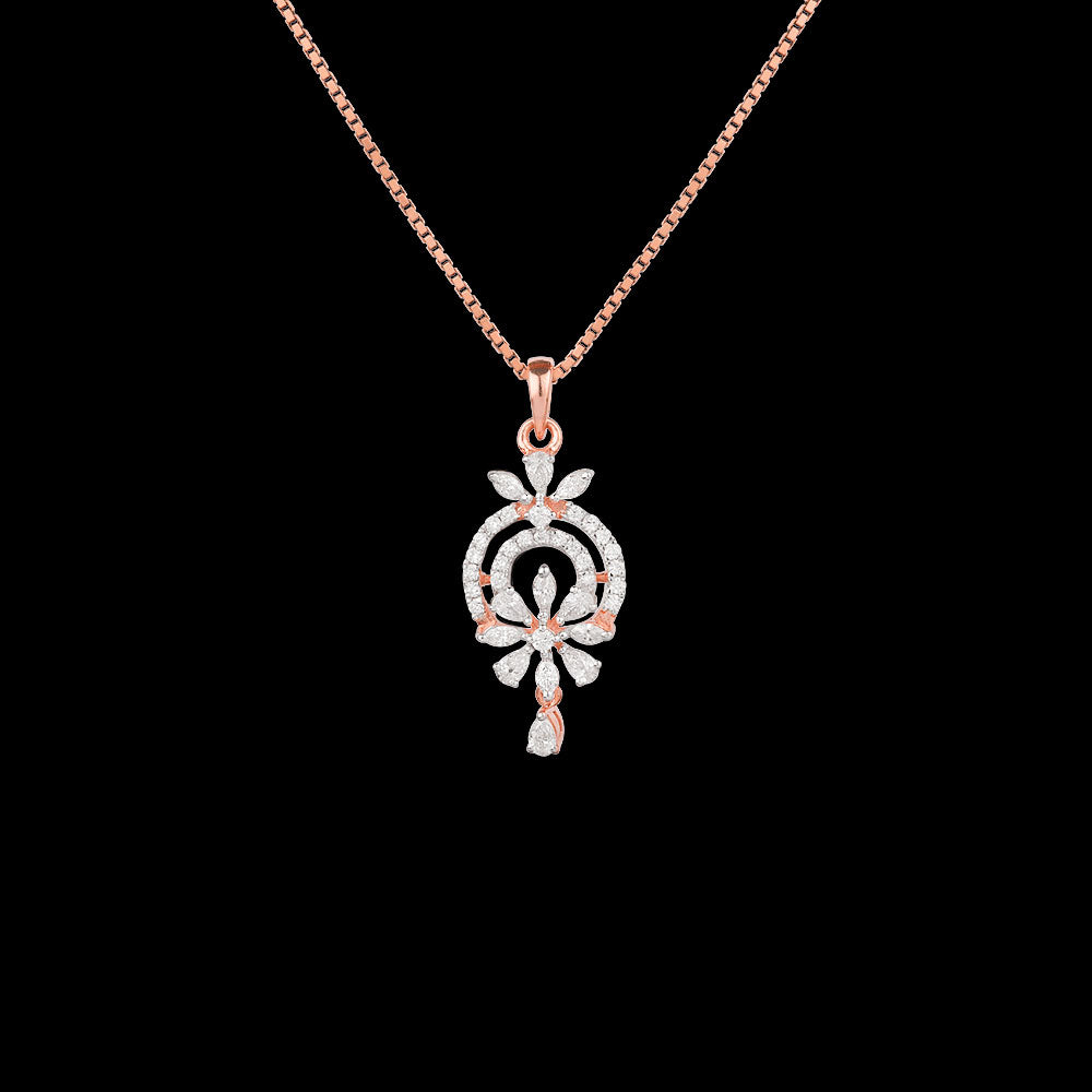 18K Rose Gold Diamond Pendant - 0.51ct VVS-EF
