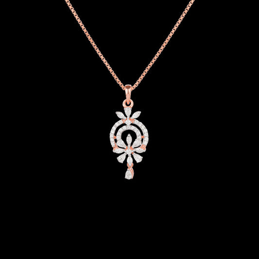 18K Rose Gold Diamond Pendant - 0.51ct VVS-EF