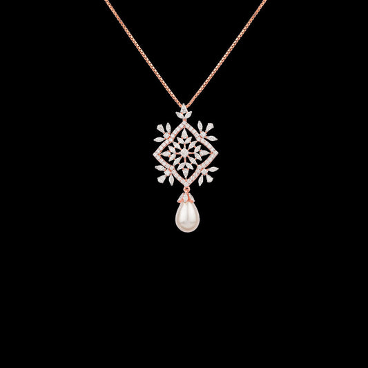 18K Rose Gold Diamond Pendant - 1.303ct VVS-EF with Colour Stones